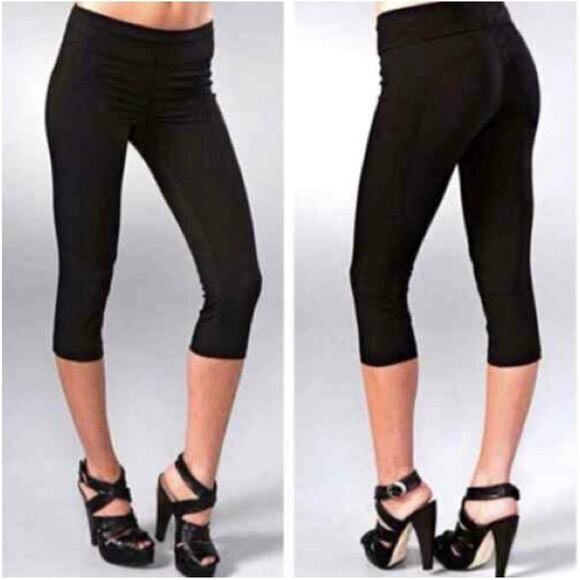 Diane Von Furstenberg Sweetie Pie Stretch Capri Pants Black - Picture 1 of 7